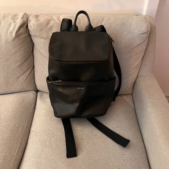 Matt & Nat Brave Vegan Leather Backpack - Black - Picture 1 of 5